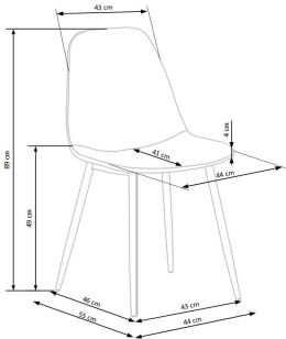 Halmar K387 krzesło Zielone tkanina sztruks/stelaż metal Czarny