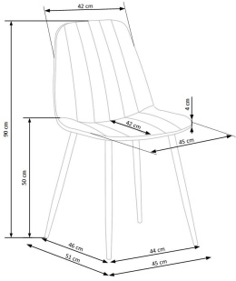 HALMAR K397 krzesło Beżowe tkanina/stelaż metal Czarny