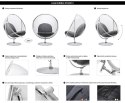 King Home Fotel BUBBLE STAND 2 poduszka atramentowa - akryl, chrom, wełna King Home Fotel BUBBLE STAND 2 poduszka atramentowa - akryl, chrom, wełna