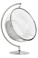 King Home Fotel BUBBLE STAND poduszka biała - podstawa chrom, korpus akryl, poduszka ekoskóra King Home Fotel BUBBLE STAND poduszka biała - podstawa chrom, korpus akryl, poduszka ekoskóra