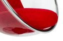 King Home Fotel BUBBLE STAND poduszka czerwona - podstawa chrom, korpus akryl, poduszka wełna