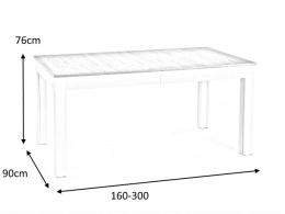 Halmar SEWERYN 160/300 cm stół kolor dąb sonoma / biały (160-300x90x76 cm)