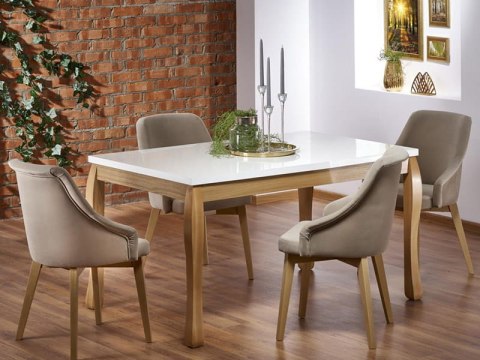 Halmar TOLEDO 2 krzesło Dąb miodowy/Cappuccino tap. Solo 252 Halmar TOLEDO 2 krzesło Dąb miodowy/Cappuccino tap. Solo 252