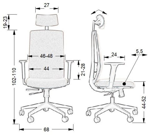 Fotel obrotowy ZN-807-B tk.30 czarny - krzesło biurowe do biurka - TILT, ZAGŁÓWEK Fotel obrotowy ZN-807-B tk.30 czarny - krzesło biurowe do biurka - TILT, ZAGŁÓWEK