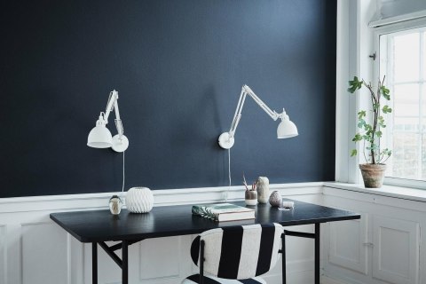Frandsen FRANDSEN kinkiet JOB biały aluminium - regulowane ramię i klosz E14 Frandsen FRANDSEN kinkiet JOB biały aluminium - regulowane ramię i klosz E14