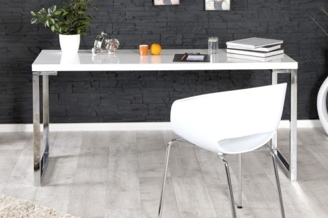 Invicta Interior INVICTA biurko VERK 140x60 białe MDF lakierowany, nogi stal chromowana Invicta Interior INVICTA biurko VERK 140x60 białe MDF lakierowany, nogi stal chromowana