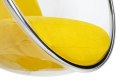 King Home Fotel BUBBLE STAND poduszka żółta - podstawa chrom, korpus akryl, poduszka wełna