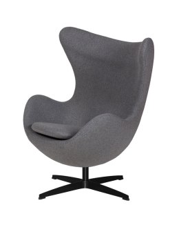 King Home Fotel EGG CLASSIC BLACK grafitowy szary.4 - wełna, podstawa czarna