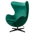 King Home Fotel EGG CLASSIC VELVET BLACK zielony - welur, podstawa czarna King Home Fotel EGG CLASSIC VELVET BLACK zielony - welur, podstawa czarna