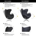 King Home Fotel EGG CLASSIC VELVET BLACK zielony - welur, podstawa czarna King Home Fotel EGG CLASSIC VELVET BLACK zielony - welur, podstawa czarna