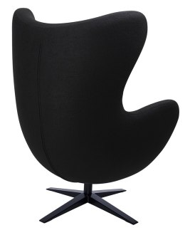 King Home Fotel EGG SZEROKI BLACK czarny.4 - wełna, podstawa czarna