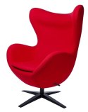 King Home Fotel EGG SZEROKI BLACK czerwony.1 - wełna, podstawa czarna King Home Fotel EGG SZEROKI BLACK czerwony.1 - wełna, podstawa czarna