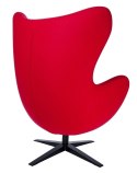 King Home Fotel EGG SZEROKI BLACK czerwony.1 - wełna, podstawa czarna King Home Fotel EGG SZEROKI BLACK czerwony.1 - wełna, podstawa czarna