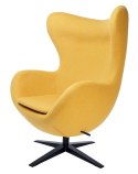 King Home Fotel EGG SZEROKI BLACK musztardowy.13 - wełna, podstawa czarna King Home Fotel EGG SZEROKI BLACK musztardowy.13 - wełna, podstawa czarna