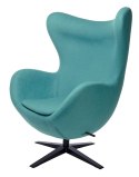 King Home Fotel EGG SZEROKI BLACK turkusowy.12 - wełna, podstawa czarna King Home Fotel EGG SZEROKI BLACK turkusowy.12 - wełna, podstawa czarna