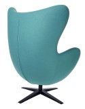 King Home Fotel EGG SZEROKI BLACK turkusowy.12 - wełna, podstawa czarna King Home Fotel EGG SZEROKI BLACK turkusowy.12 - wełna, podstawa czarna