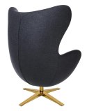 King Home Fotel EGG SZEROKI GOLD ciemny szary.27 - wełna, podstawa złota King Home Fotel EGG SZEROKI GOLD ciemny szary.27 - wełna, podstawa złota