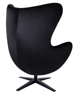 King Home Fotel EGG SZEROKI VELVET BLACK czarny.50 - welur, podstawa czarna