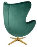 King Home Fotel EGG SZEROKI VELVET GOLD ciemny zielony.18 - welur, podstawa złota