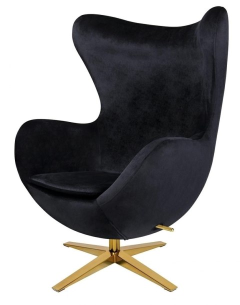 King Home Fotel EGG SZEROKI VELVET GOLD czarny.50 - welur, podstawa złota King Home Fotel EGG SZEROKI VELVET GOLD czarny.50 - welur, podstawa złota