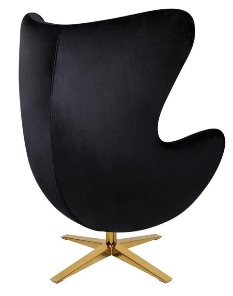 King Home Fotel EGG SZEROKI VELVET GOLD czarny.50 - welur, podstawa złota King Home Fotel EGG SZEROKI VELVET GOLD czarny.50 - welur, podstawa złota