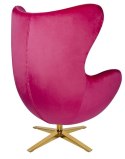 King Home Fotel EGG SZEROKI VELVET GOLD fuksja.33 - welur, podstawa złota King Home Fotel EGG SZEROKI VELVET GOLD fuksja.33 - welur, podstawa złota