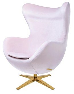 King Home Fotel EGG SZEROKI VELVET GOLD jasny róż.30 - welur, podstawa złota