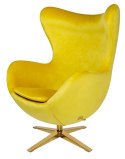 King Home Fotel EGG SZEROKI VELVET GOLD żółty.20 - welur, podstawa złota King Home Fotel EGG SZEROKI VELVET GOLD żółty.20 - welur, podstawa złota