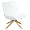 King Home Fotel STAR szary - poduszka szara tkanina, podstawa drewniana siedzisko włókno szklane biały
