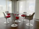 King Home Fotel TULIP biały z czerwoną poduszką - ABS, podstawa metalowa King Home Fotel TULIP biały z czerwoną poduszką - ABS, podstawa metalowa