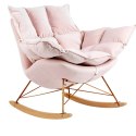 King Home Fotel bujany tapicerowan SWING VELVET jasny róż z poduszką odpinaną korpus metal stelaż stal miedziany drewniane płozy King Home Fotel bujany tapicerowan SWING VELVET jasny róż z poduszką odpinaną korpus metal stelaż stal miedziany drewniane płozy
