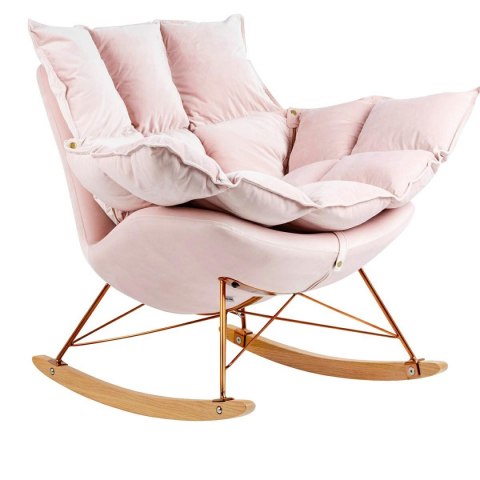 King Home Fotel bujany tapicerowan SWING VELVET jasny róż z poduszką odpinaną korpus metal stelaż stal miedziany drewniane płozy King Home Fotel bujany tapicerowan SWING VELVET jasny róż z poduszką odpinaną korpus metal stelaż stal miedziany drewniane płozy