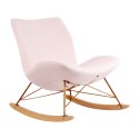 King Home Fotel bujany tapicerowan SWING VELVET jasny róż z poduszką odpinaną korpus metal stelaż stal miedziany drewniane płozy King Home Fotel bujany tapicerowan SWING VELVET jasny róż z poduszką odpinaną korpus metal stelaż stal miedziany drewniane płozy