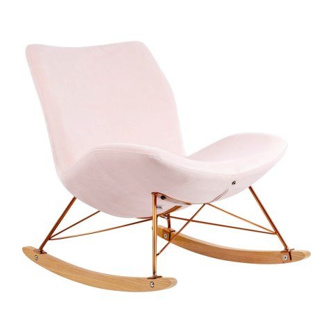 King Home Fotel bujany tapicerowan SWING VELVET jasny róż z poduszką odpinaną korpus metal stelaż stal miedziany drewniane płozy King Home Fotel bujany tapicerowan SWING VELVET jasny róż z poduszką odpinaną korpus metal stelaż stal miedziany drewniane płozy