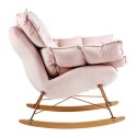 King Home Fotel bujany tapicerowan SWING VELVET jasny róż z poduszką odpinaną korpus metal stelaż stal miedziany drewniane płozy King Home Fotel bujany tapicerowan SWING VELVET jasny róż z poduszką odpinaną korpus metal stelaż stal miedziany drewniane płozy