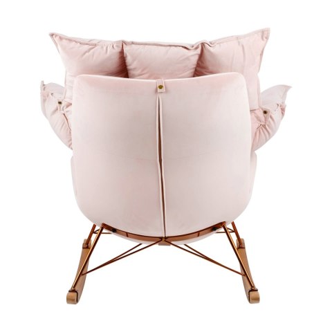 King Home Fotel bujany tapicerowan SWING VELVET jasny róż z poduszką odpinaną korpus metal stelaż stal miedziany drewniane płozy King Home Fotel bujany tapicerowan SWING VELVET jasny róż z poduszką odpinaną korpus metal stelaż stal miedziany drewniane płozy
