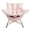 King Home Fotel bujany tapicerowan SWING VELVET jasny róż z poduszką odpinaną korpus metal stelaż stal miedziany drewniane płozy King Home Fotel bujany tapicerowan SWING VELVET jasny róż z poduszką odpinaną korpus metal stelaż stal miedziany drewniane płozy