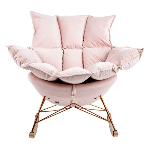 King Home Fotel bujany tapicerowan SWING VELVET jasny róż z poduszką odpinaną korpus metal stelaż stal miedziany drewniane płozy King Home Fotel bujany tapicerowan SWING VELVET jasny róż z poduszką odpinaną korpus metal stelaż stal miedziany drewniane płozy