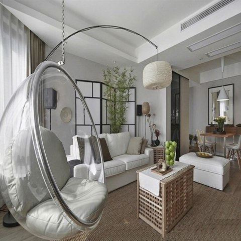 King Home Fotel wiszący BUBBLE poduszka srebrna - korpus akryl transparentny poduszka ekoskóra King Home Fotel wiszący BUBBLE poduszka srebrna - korpus akryl transparentny poduszka ekoskóra