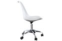 Invicta Interior INVICTA Krzesło biurowe SCANDINAVIA - białe tworzywo podstawa metal chrom na kółkach