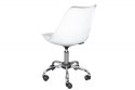 Invicta Interior INVICTA Krzesło biurowe SCANDINAVIA - białe tworzywo podstawa metal chrom na kółkach