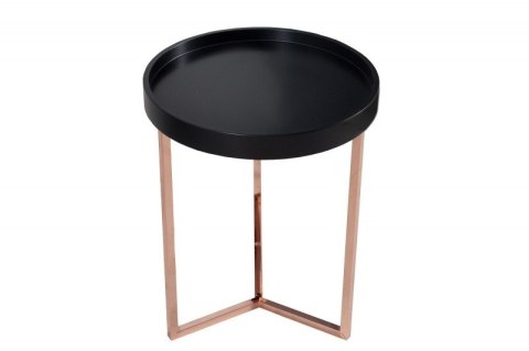 Invicta Interior INVICTA stolik MODUL 40 czarny - miedziana podstawa metalowa blat stolika zdejmowany okrągły Invicta Interior INVICTA stolik MODUL 40 czarny - miedziana podstawa metalowa blat stolika zdejmowany okrągły