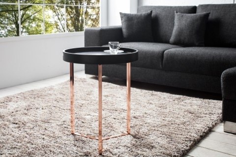 Invicta Interior INVICTA stolik MODUL 40 czarny - miedziana podstawa metalowa blat stolika zdejmowany okrągły Invicta Interior INVICTA stolik MODUL 40 czarny - miedziana podstawa metalowa blat stolika zdejmowany okrągły