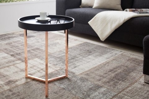 Invicta Interior INVICTA stolik MODUL 40 czarny - miedziana podstawa metalowa blat stolika zdejmowany okrągły Invicta Interior INVICTA stolik MODUL 40 czarny - miedziana podstawa metalowa blat stolika zdejmowany okrągły