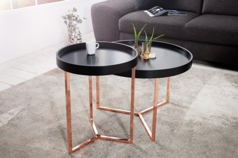 Invicta Interior INVICTA stolik MODUL 40 czarny - miedziana podstawa metalowa blat stolika zdejmowany okrągły Invicta Interior INVICTA stolik MODUL 40 czarny - miedziana podstawa metalowa blat stolika zdejmowany okrągły