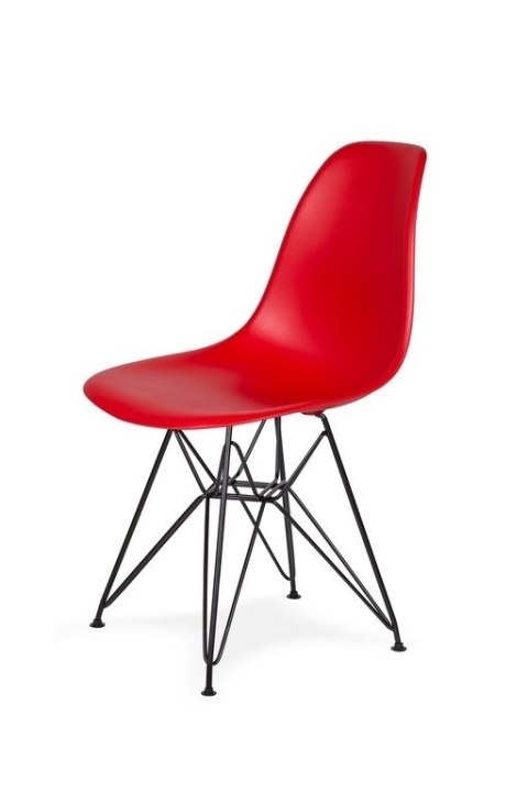 King Home Krzesło DSR BLACK stabilne i wygodne krwista czerwień.06 tworzywo - podstawa metalowa czarna King Home Krzesło DSR BLACK stabilne i wygodne krwista czerwień.06 tworzywo - podstawa metalowa czarna