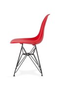 King Home Krzesło DSR BLACK stabilne i wygodne krwista czerwień.06 tworzywo - podstawa metalowa czarna