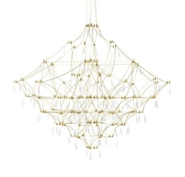 King Home Lampa wisząca CONSTELATION 120 GOLD złoty - LED, stal szczotkowana wykończona dekoracyjnymi kryształkami