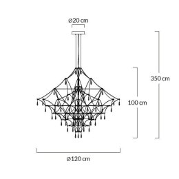 King Home Lampa wisząca CONSTELATION 120 GOLD złoty - LED, stal szczotkowana wykończona dekoracyjnymi kryształkami