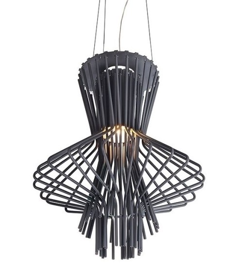 King Home Lampa wisząca STRAW szara - stal węglowa King Home Lampa wisząca STRAW szara - stal węglowa